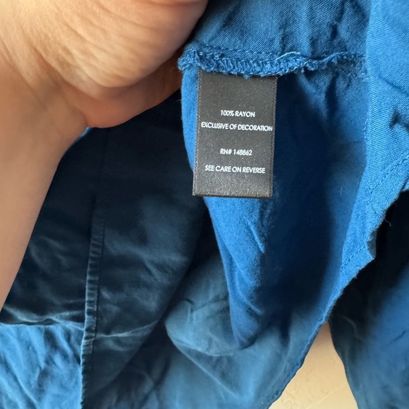 Torrid Blue Embroidered Blouse - Picture 8 of 10